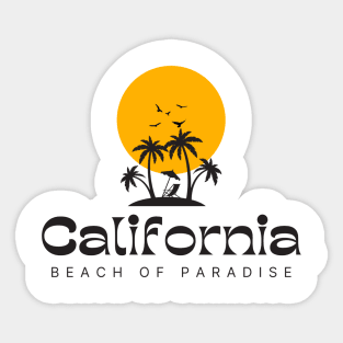 California beach of paradise tshirt Sticker